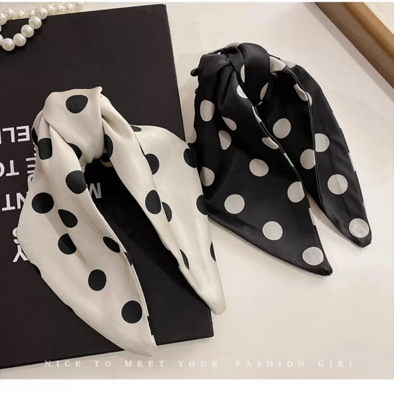 

New Arrival Polka Dot Hair Claw with Bowknot Ponytail and Updos Black and White Dotted Sharkclaw Handband Dot Hair Accessories