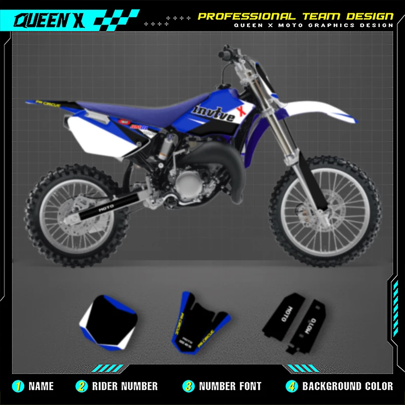 

Мотоциклетная графическая наклейка Queen X MOTOR Cusotm Team для YAMAHA YZ85 2002 2003 2004 2005 2006 2007 2008-2014 002, комплекты наклеек