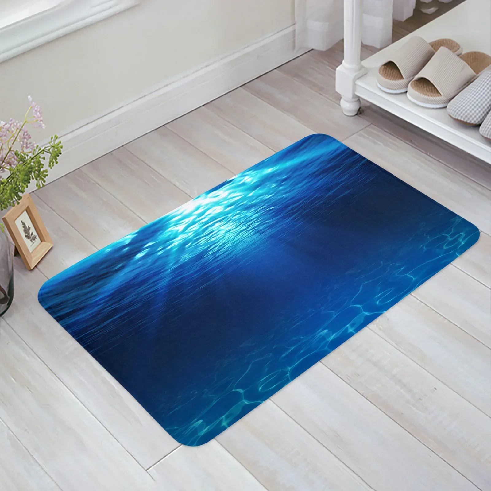 Clear Deep Blue Sea Kitchen Floor Mat Living Room Decor Carpet Home Hallway Entrance Doormat Balcony Door Anti Slip Rug