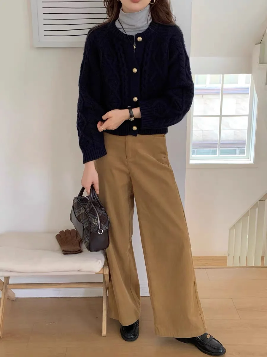 Модный женский кардиган на пуговицах с круглым вырезом, 100% козьего кашемира, вязаный свитер, осень-зима, плотная, мягкая, уютная, теплая, новая шикарная одежда