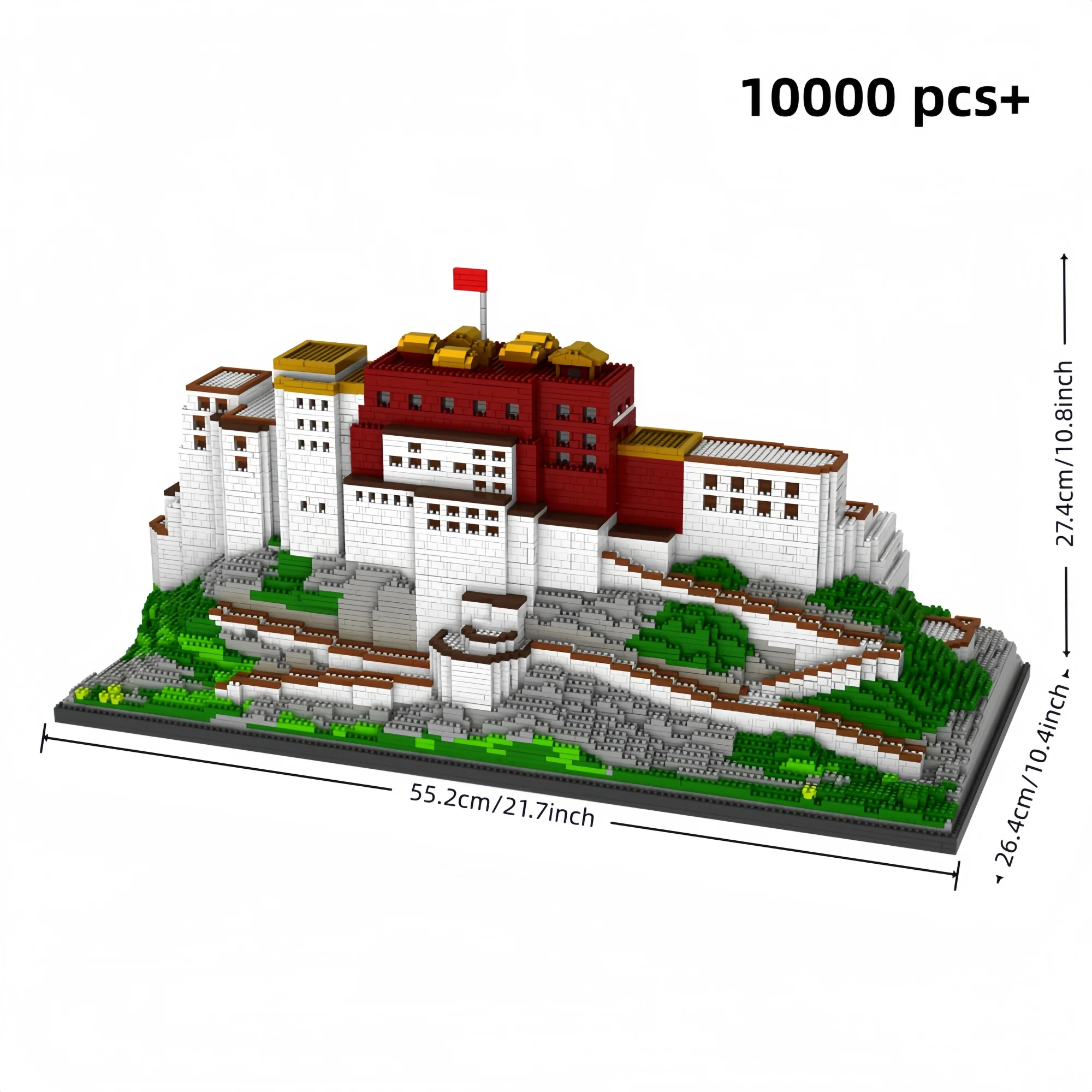 Image of 10000 stücke Ziegel Potala Palace 3D Kunststoff Modell Architektur Micro Ziegel für Erwachsene Bausteine Spielzeug Kits Montieren Dekoration