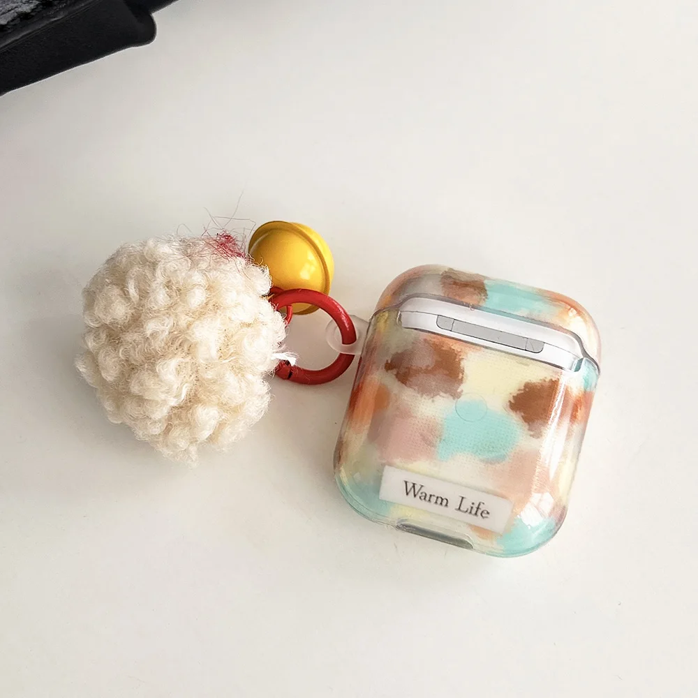 موضة المائية IMD لمعان نمط أفخم جرس صغير المفاتيح قلادة لينة غطاء للحماية ل AirPods 1 2 3 4 برو برو 2 حالات