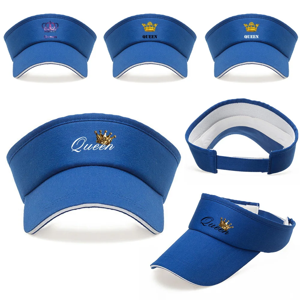 Fashion Baseball Caps Outdoor Empty Top Sun Visor Queen Print Unisex Adjustable Sports Hat for Golf Tennis Jogging Travel