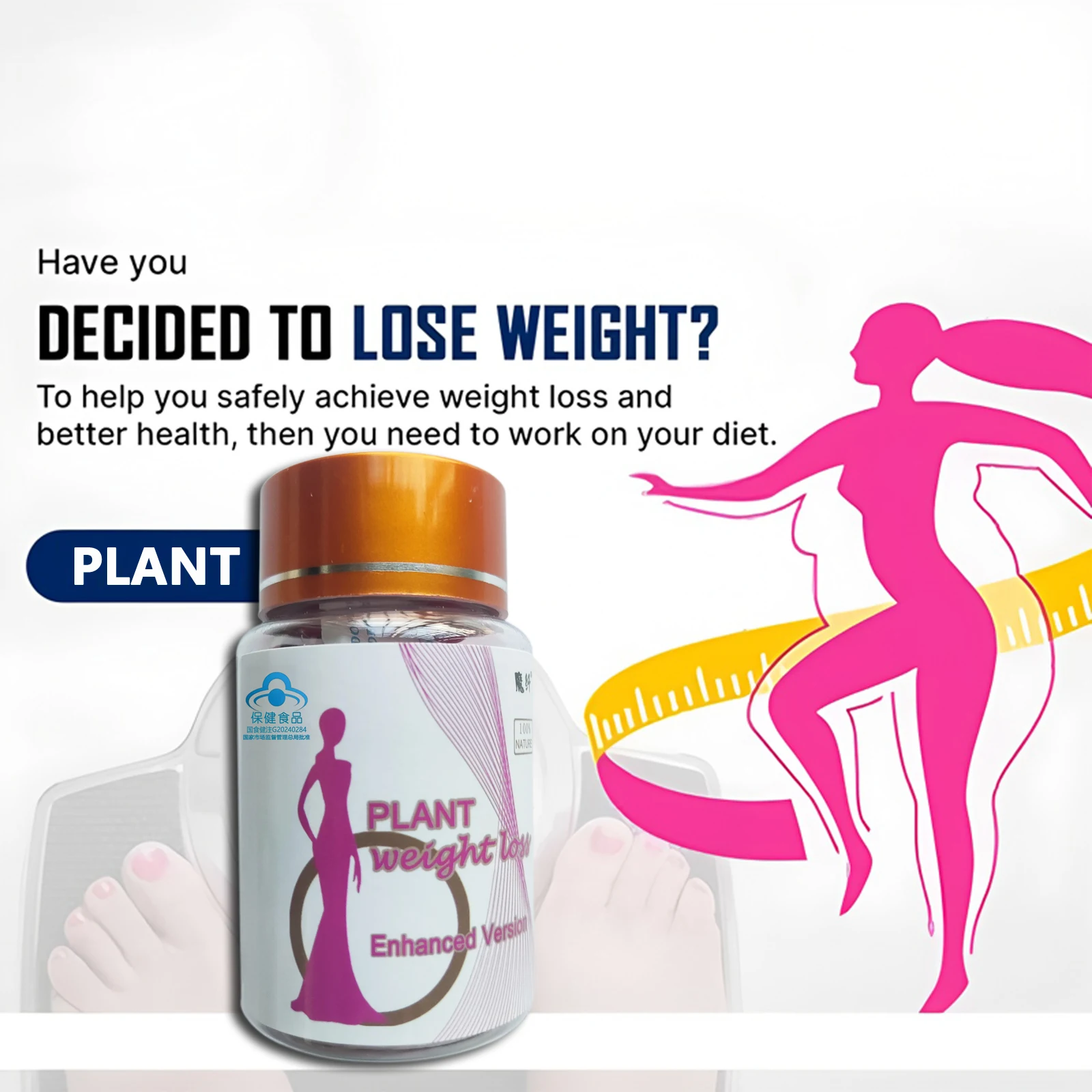 Detox Slim, Metabolism Booster, Burn Fat, 100% Herbal, Vegan & NO SIDE EFFECT Natural Cassia Seed & lotus leaf Pills view 3