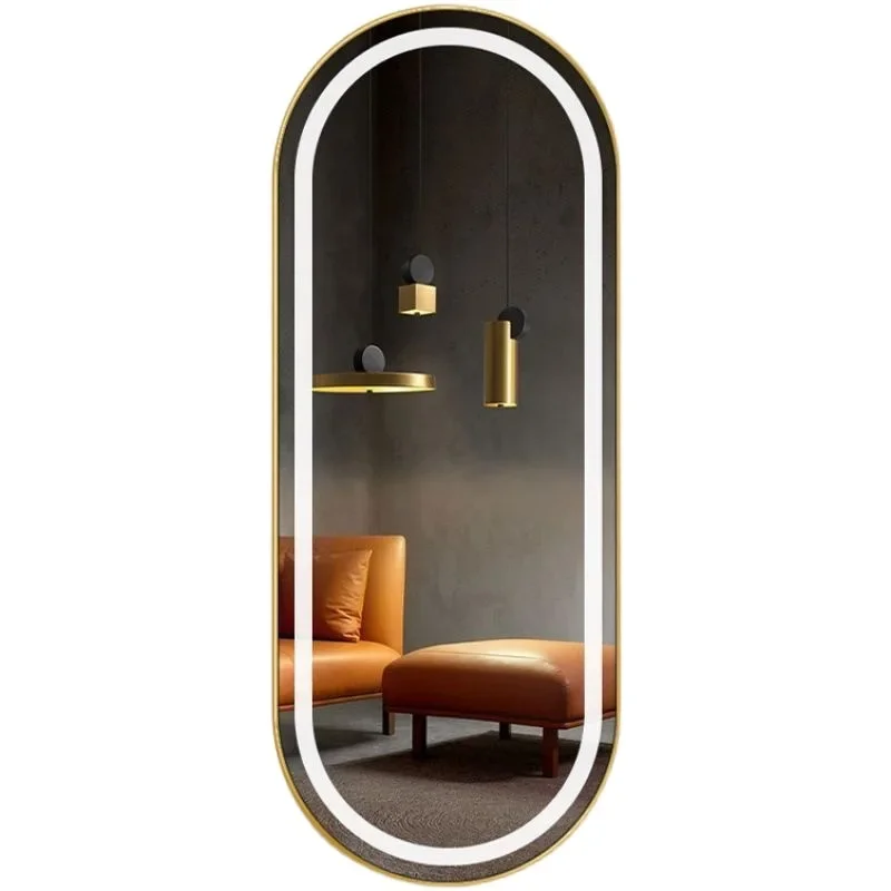Modern, Runway High-End Art Light Emitting Diode Full Length Dressing Wall Mount, Floor Mirror