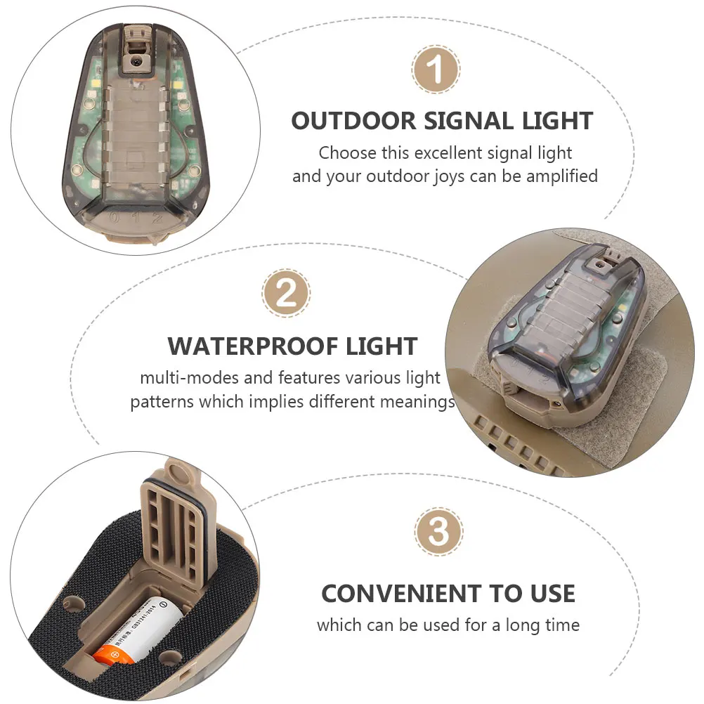 

1Pcs Outdoor Tactical Signal Light Ladybug Design Waterproof Multi-Mode Portable Nylon Hook Loop for Games Red Green