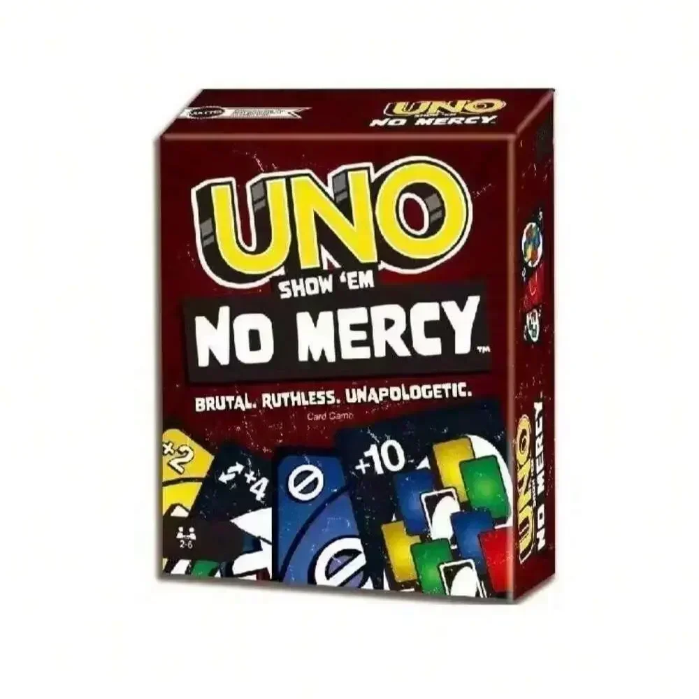 Fun! Classic UNO Show 'Em No Mercy Board Game Paper Box Multiplayer Family Party Night Travel Playing Cards Toy Christmas Gift