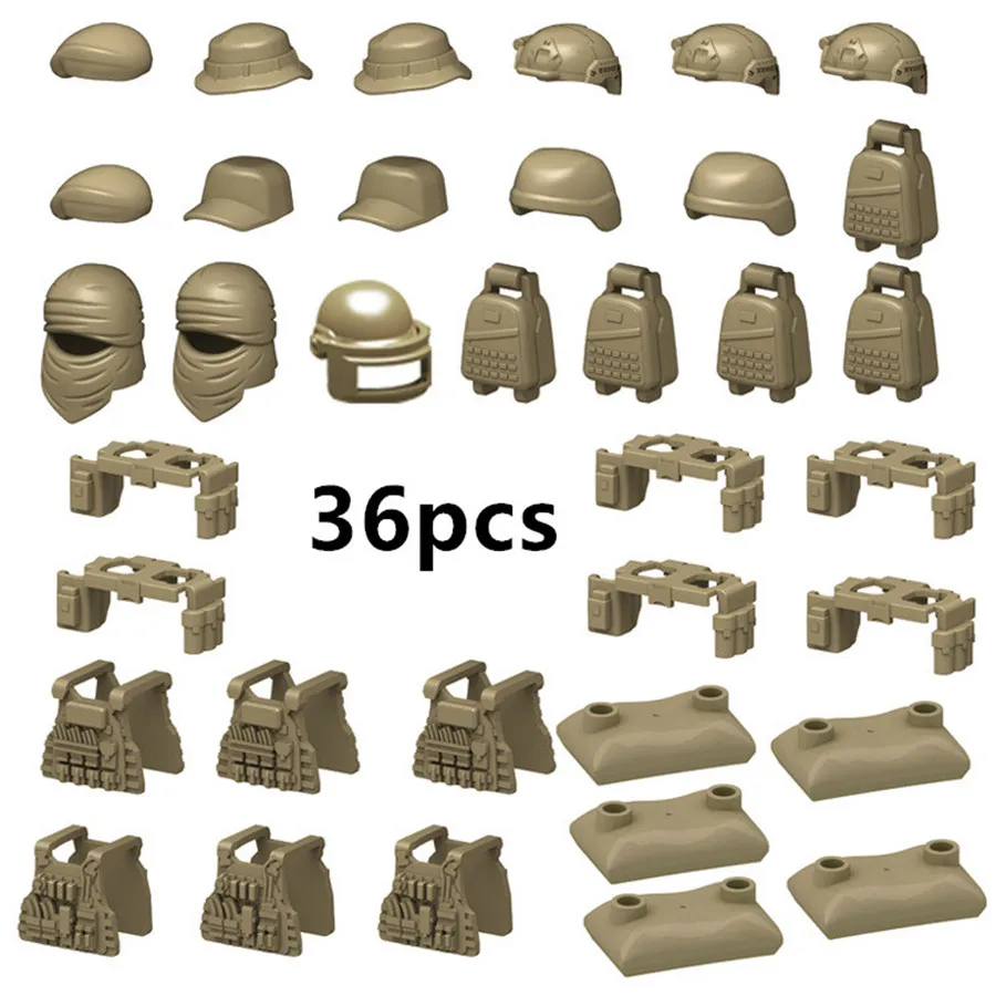 Military Building Blocks Mini Bricks Solider Figures Gifts Special Force Equipment Tactical Bulletproof Vests Armour Kids Toys