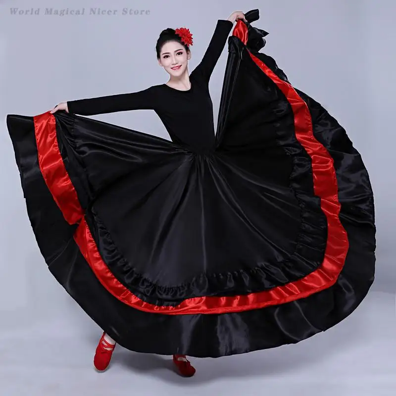 Große Schaukel Ballett Bauchtanz Rock Frauen Zigeunertänzerin Praxis Tragen Spanisch Tanz Kostüm Flamenco Tango Klassische Röcke