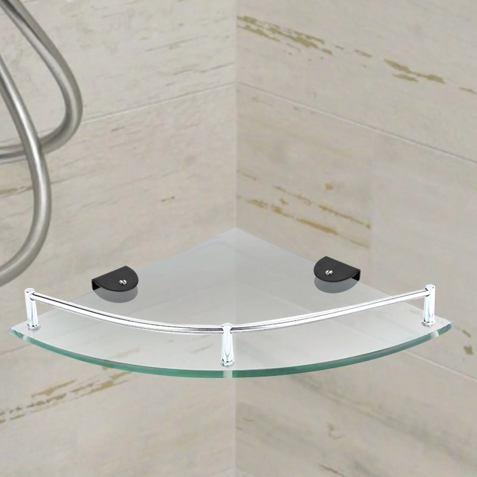 

8pcs Glass Clamp Bracket Stainless Steel Floating Shelf Clamp Semicircle Wall Mounting Mirror Hook For Frameless Mirror Heavy