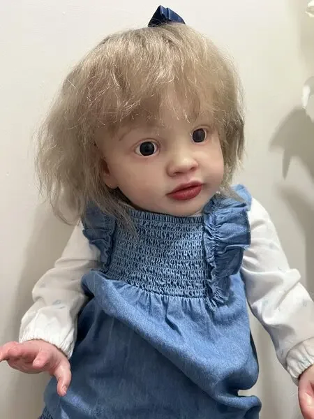 DLS – poupée bébé Reborn de 26 pouces, sur mesure, Pippa, avec cheveux enracinés à la main, déjà fini, énorme fille