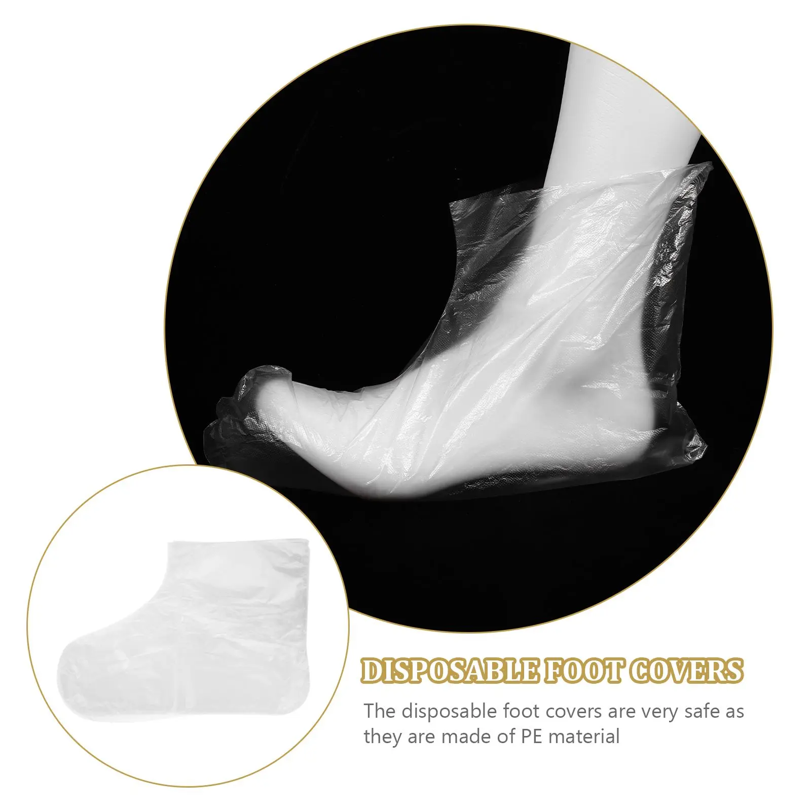 200 Pcs Gloves Shoe Covers Disposable Plastic Foot Bag Therapy Feet Bags Tub Woman Waterproof Footwear