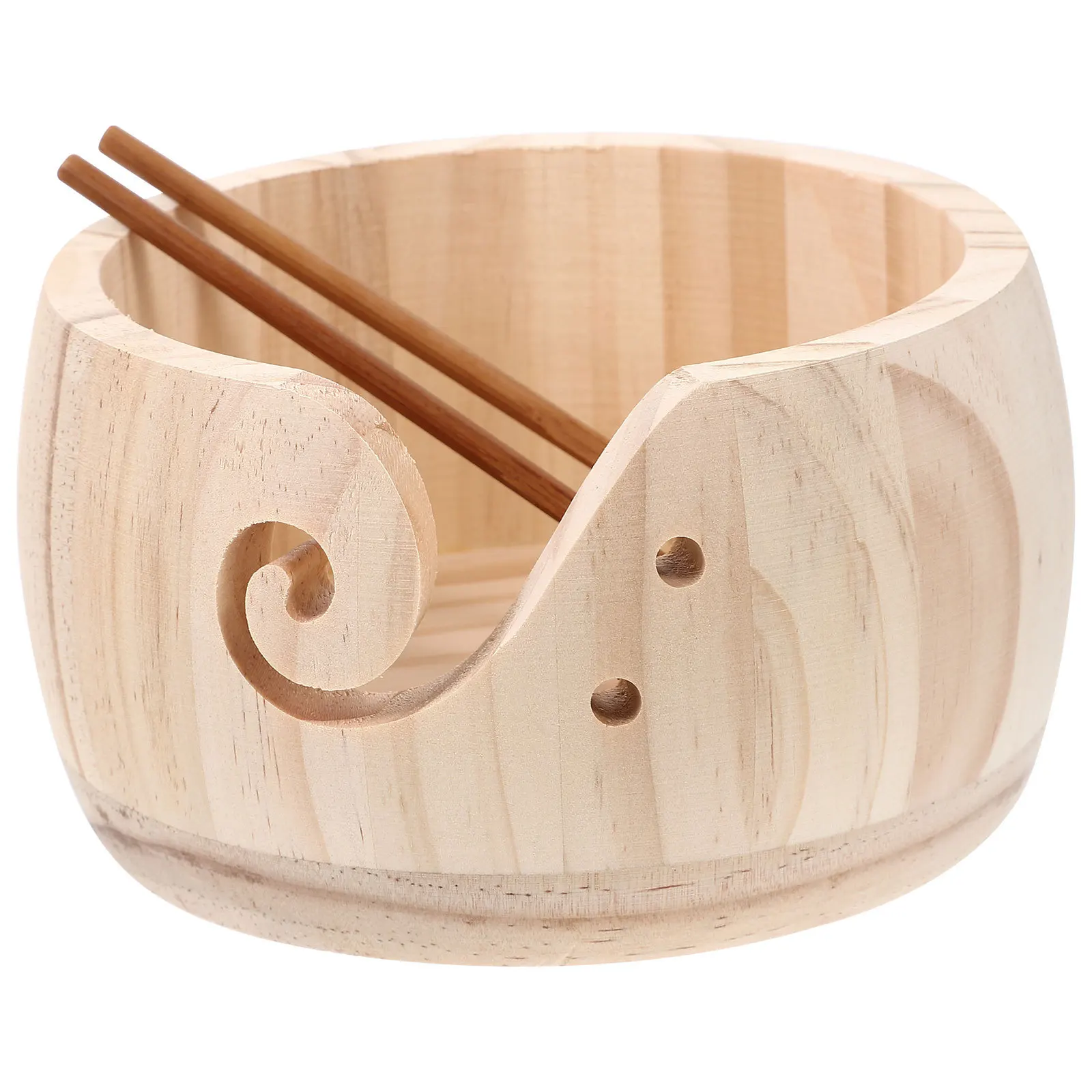 1 مجموعة وعاء الغزل الإبداعية إبرة كروشيه حامل السلس خشبية الحياكة المنظم الصوف وعاء التخزين لوازم الحرفية العملية