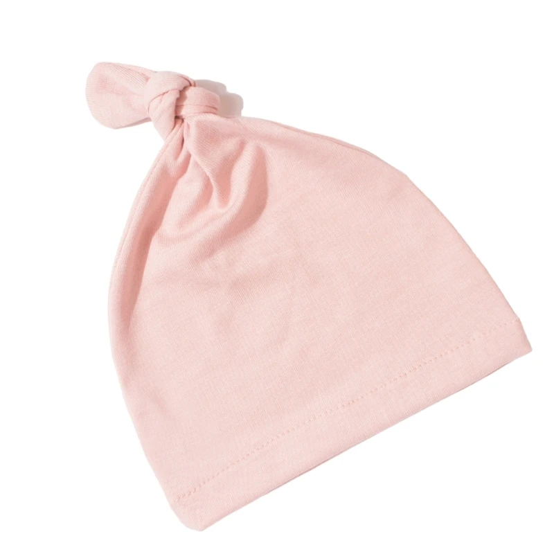 Solid Color Knotted Baby Bonnet Hat, Soft & Breathable Infant Hospital Caps for 0 to 24 Months Newborns Boys Girls New Dropship