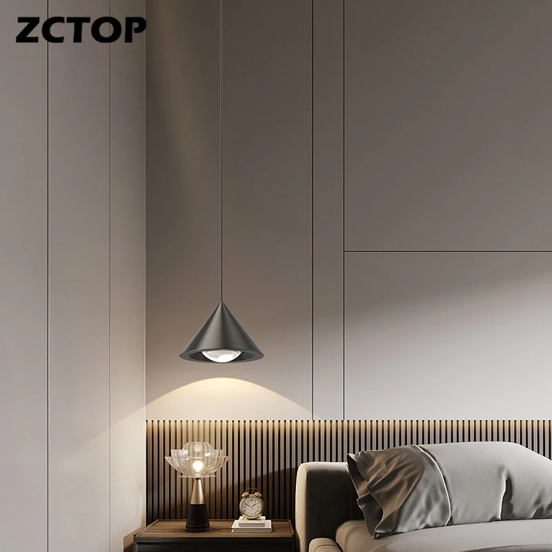 

Modern Full Copper LED Pendant Light For Bedroom Bedside Indoor Hanging Lighting Gold Black Decorative Lamp Lustre Fixtures 110V