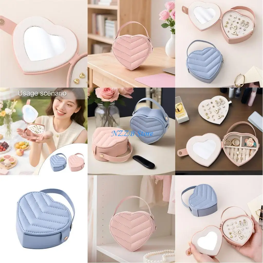 

T21F Элегантный планировщик ювелирных изделий в форме любви Защитная подкладка из полиуретана Переносной дополнительный футляр