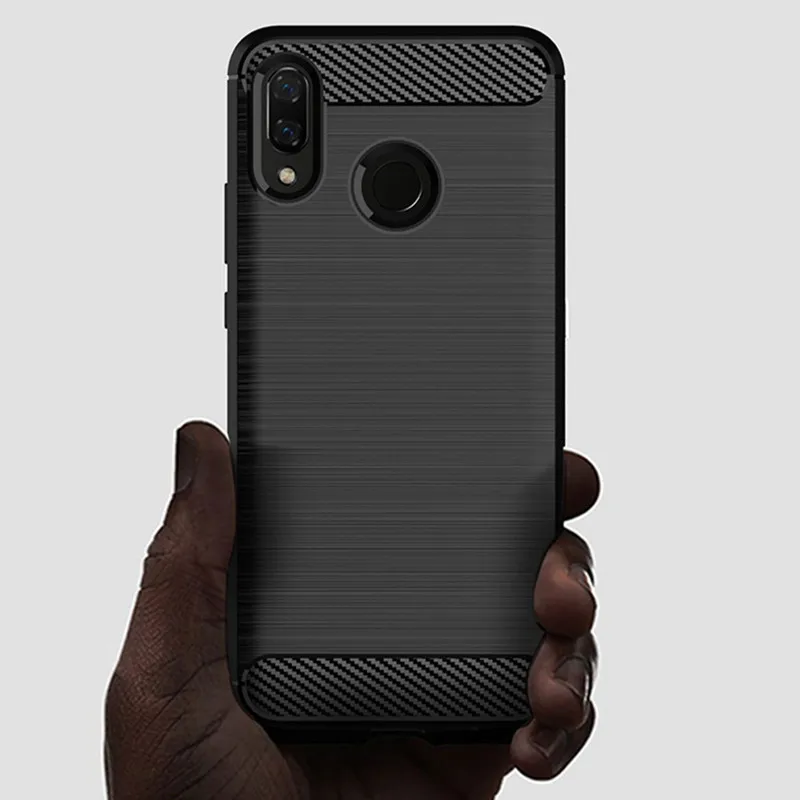 Fashion Carbon Fiber Case for Huawei Y9 2019 Shockproof Fitted Silicone Cases for Huawei Y8S Soft Phone Cover Coque Fundas