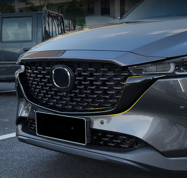 マツダCX-5,cx5,2022用カーアクセサリー,光沢のある黒のフロントグリル 