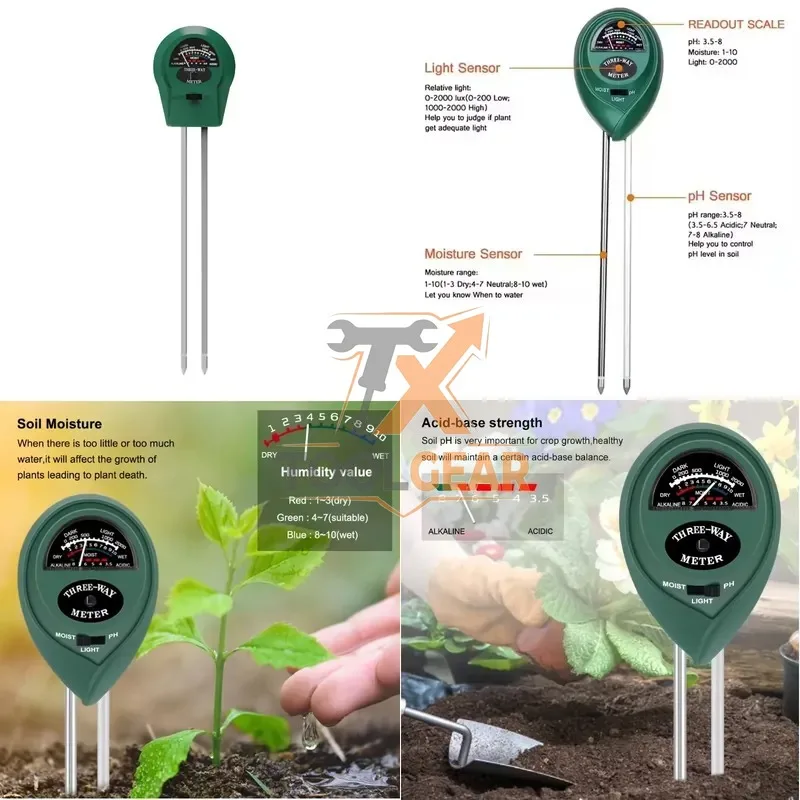2026hotsale* Selling Factory Digital 3 in 1 Soil Moisture Sensor Meter LCD Display Moisture Sunlight Ph Soil Meter