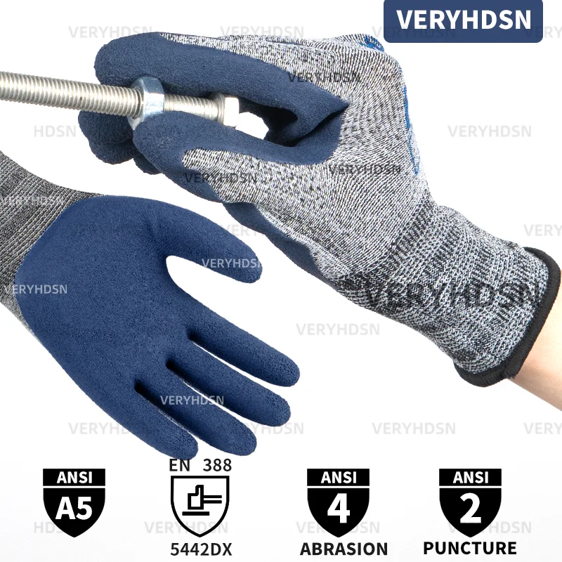 

3pairs High Performance Safety Work Gloves For Men&Women Multi-Purpose Firm Non-Slip Grip Cut-Resistant Nitrile Foam Coated