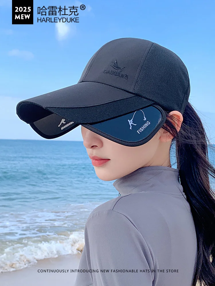 Outdoor Fishing Baseball Cap Sunshade Hat Unisex Extended Brim Casual Mesh Net Eye Protection Hat for Men And Women