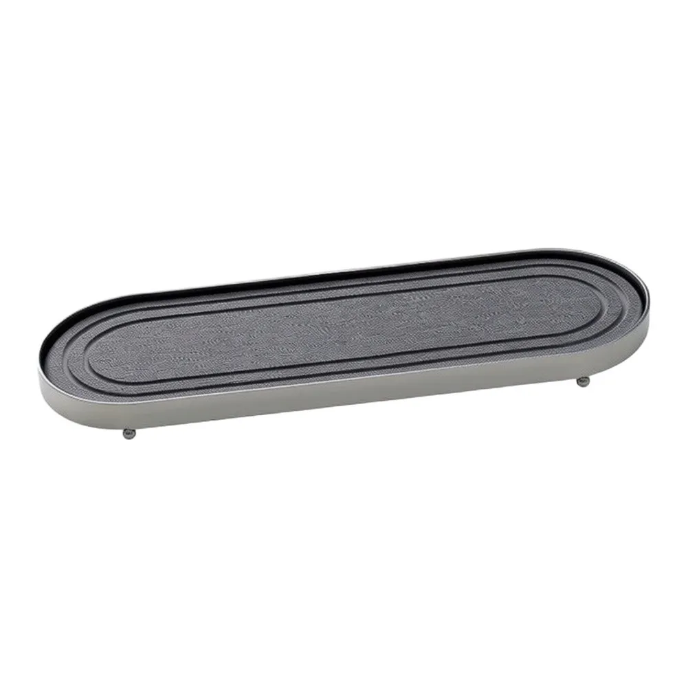 Diatomite Tray with Stainless Steel Trim for Bathroom Kitchen For Vanity Countertop Soap Dish Cup Stand and Small Item Holder