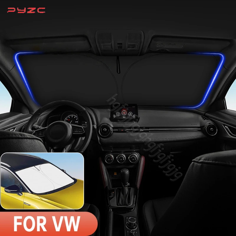 ل Volkswagen VW ID.4 2021 - 2024 2025 زجاج السيارة الأمامي ظلة غطاء النافذة الأمامية الشمس الظل قناع السيارات الداخلية UV حماية #1