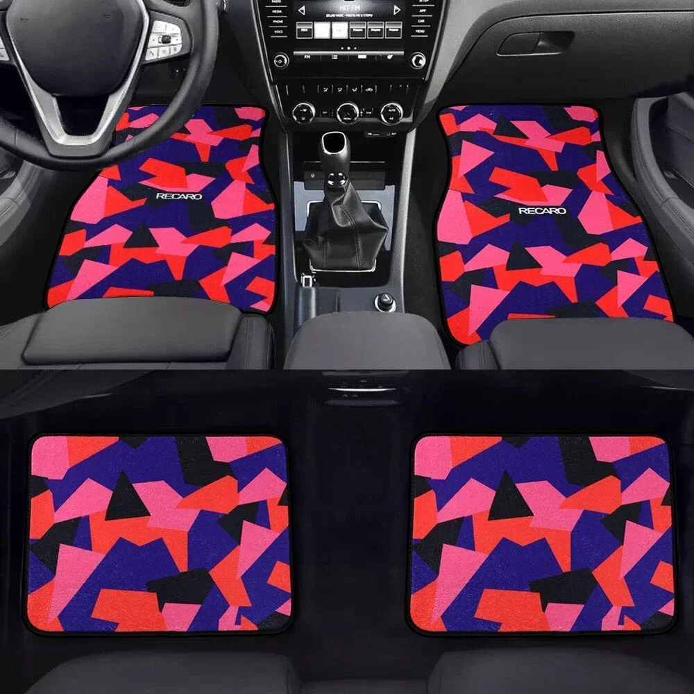 4pcs/set RECARO Mat Plush Rug Carpet Anti-Slip floor mats JDM car mats Pad Protector