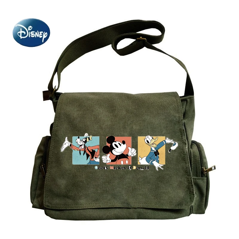 

Disney Women's Bag Large Capacity Mickey Print Messenger Bag Canvas Commuter Crossbody Bag