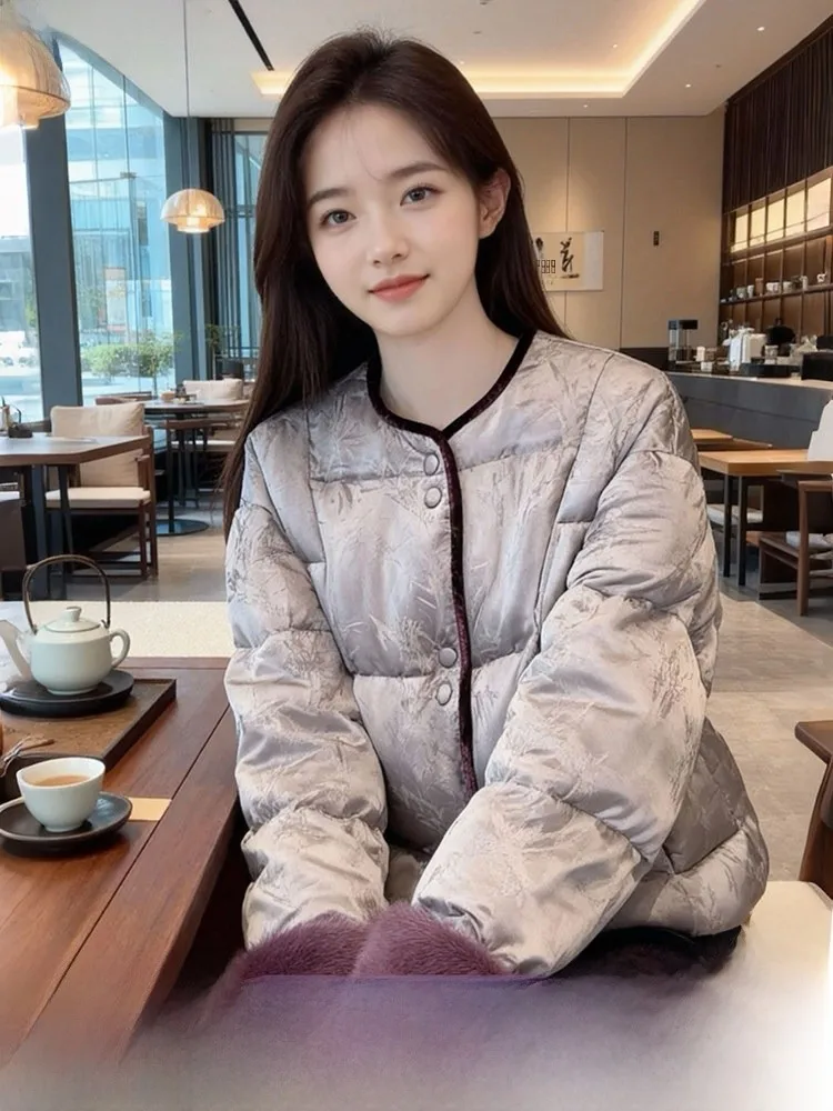 

High-End ort Women's down Jaet 2025 New Chinese Sle Embroidery Mink Fur Goose down Warm Coat for Winter Faionable