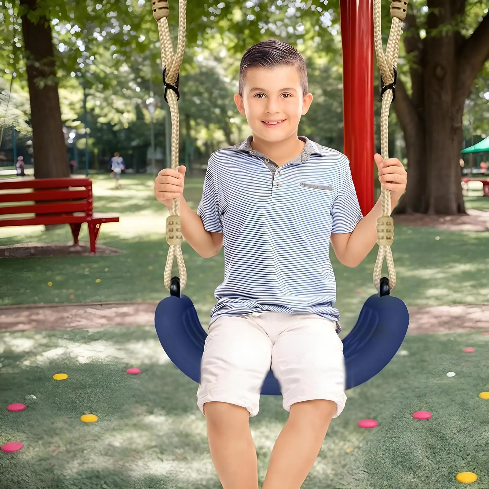 Kid Swing Outdoor Swings For Kids Adjustable Rope Hammock Seat Non-slip Trapeze For Patio Daycare Backyard Beach Courtyard Porch