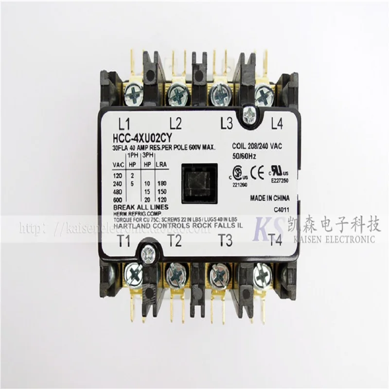 208V-240V30A HCC-4XU02CY 50HZ 60HZ UL CSA American four pole AC contactor