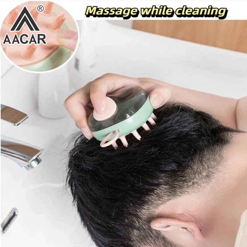 

Silicone Shampoo Scalp Hair Massager Comb With Shampoo Dispenser Bath Brush Shampoo Massager Scalp Acupuncture Point Massage