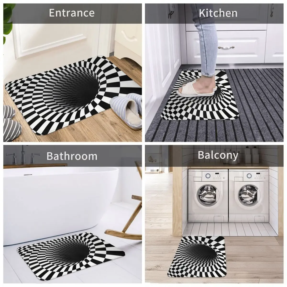 3d Hole Bathroom Mat Secret Loft Illusion Rug Home Doormat Kitchen Carpet Entrance Door