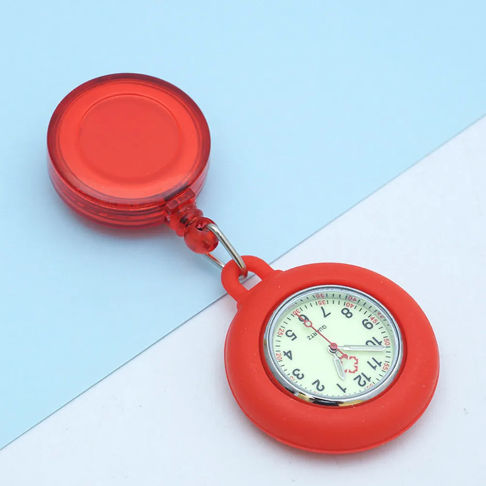 1Pcs Nursing Pocket Watch Fashionable Nurse Watch with Telescopic Chain Smooth Retraction Accurate Timekeeping for Healthcare