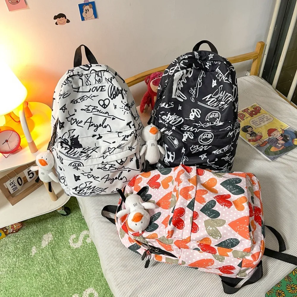 Women\'s Backpack Large Capacity Backpacks Fashion Graffiti Printing Casual College Student School Bags for Girl Teenage Mochila