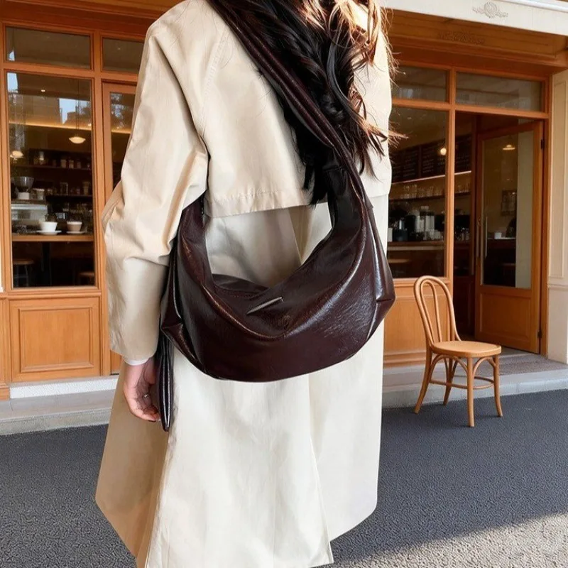 

Уникальная сумка-саквояж в винтажном стиле для женщин, роскошная дизайнерская кожаная сумка для подгузников большой вместимости, элегантная городская сумка, минималистичная, однотонная.