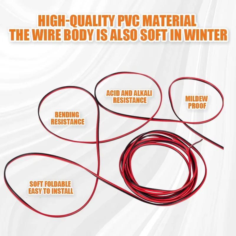 Red And Black 5/10m Speaker Cable 2*0.3mm/2*0.5mm Audio Core Wire Tinned Copper 2 Pin AWG For Home Stereo HiFi/Car Player System image 6
