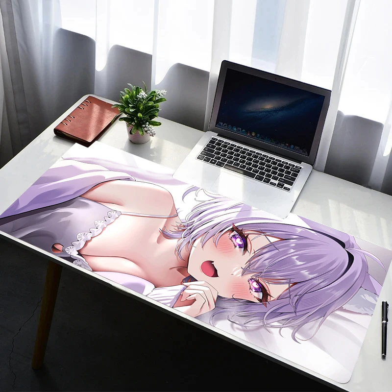 

Mouse Pad Laptop Non Slip Extended Desktop Mouse Mat Rubber H-hololive Nekomata Okayu Keyboard Pad Gaming Accessories Mousepad