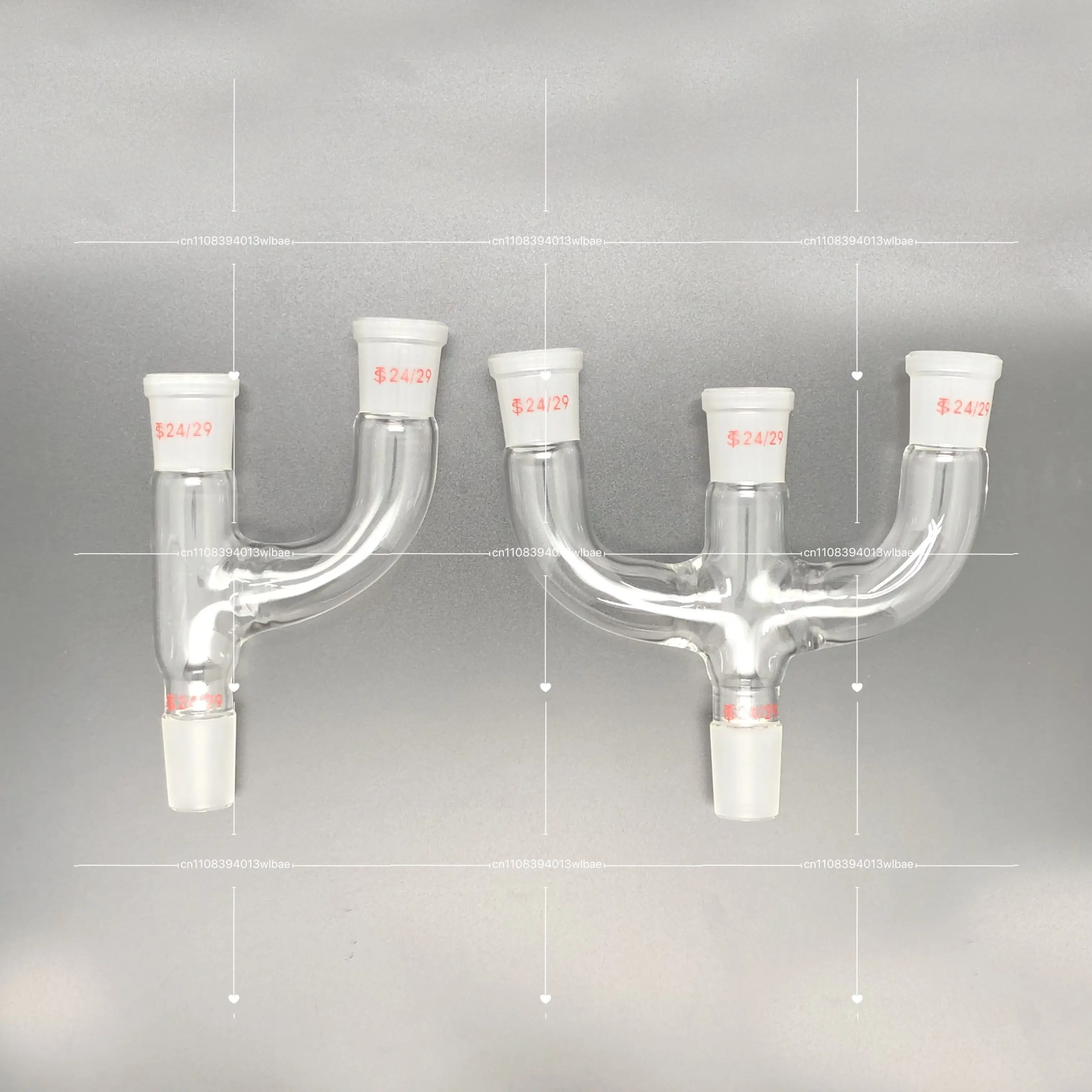 Glass Two-port/three-port Connecting Pipe Distillation Pipe Kirschner Distillation Head Fractionation Head Clay Connecting Pipe