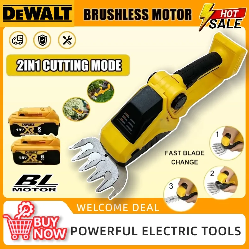 dewalt-2-in-1-cordless-hedge-trimmer-for-20v-battery-handheld-household-shrub-weeding-pruning-mower-garden-tools