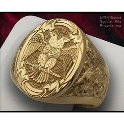 Double-headed eagle wings engraved pattern ring, new creative jewelry