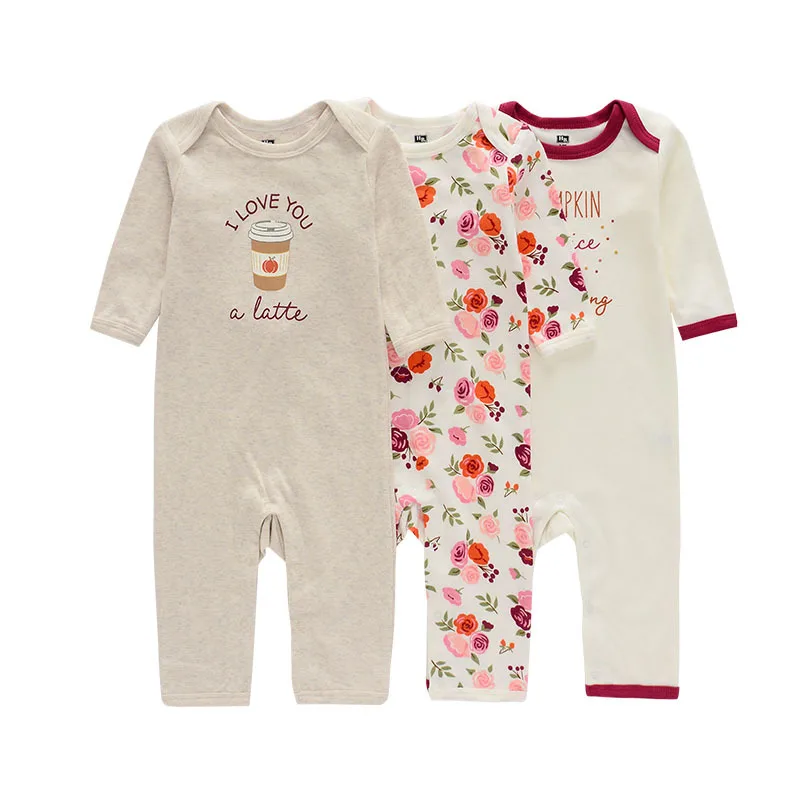 Ircomll Spring Summer 3pcs/lot Jumpsuit for Kids Rompers Playsuits Newborn Baby Clothes Kids Long Sleeve Infant One-piece Onesie