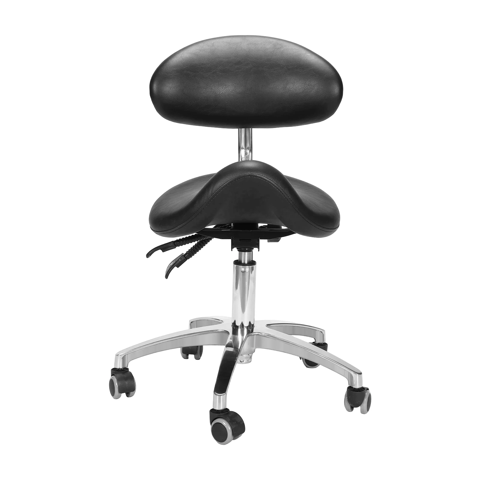 

Удобный стул-табурет на колесиках с поддержкой спины, регулируемая высота 19.93-21.65 дюймов, для парикмахеров, стоматологов, салонов, тату-салонов