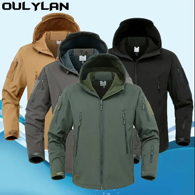 

Oulylan Tactical Shark Skin Soft Shell Jacket Men Windproof Waterproof Combat s s Hooded Coats