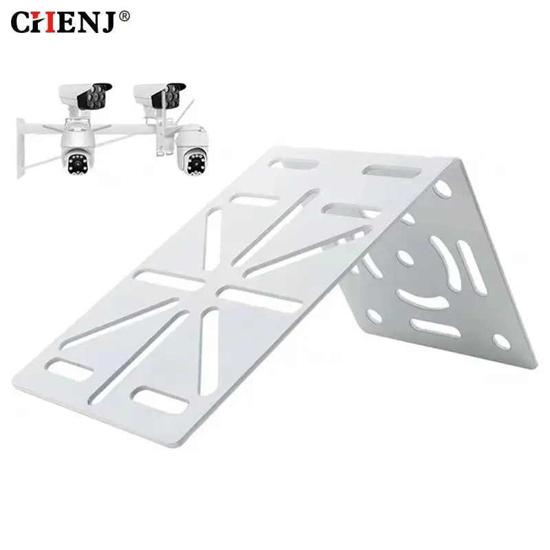 L Shape Adapter Steel Plate Outdoor External Wall/Corner Mount Bracket Holder Monitoring Pole Hoop Bracket for Security Camera