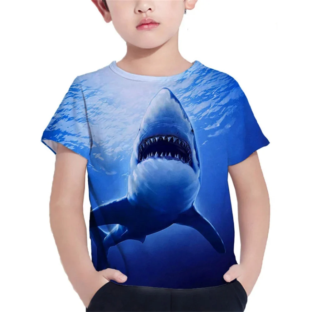 Summer New Animal Shark 3d Print Cool Boys Clothing Funny Baby T-Shirts Casual Daily Boy Clothes Top Tee Casual Short Sleeve