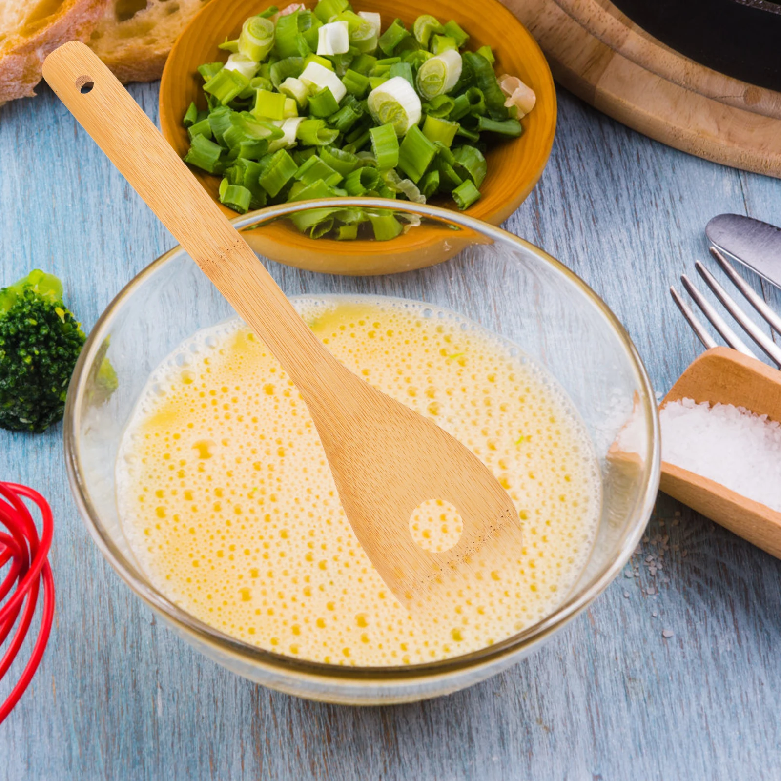 

Maple Wood Small Mixing Hole Spoon Ecofriendly Portable Lightweight Stirring Spoons for Bar Home Hotel Cooking Egg