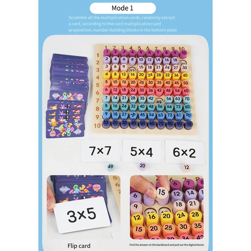 Kids Learning Educational Toys 99 Multiplication Table Math Arithmetic Teaching Aids For Kids Gifts