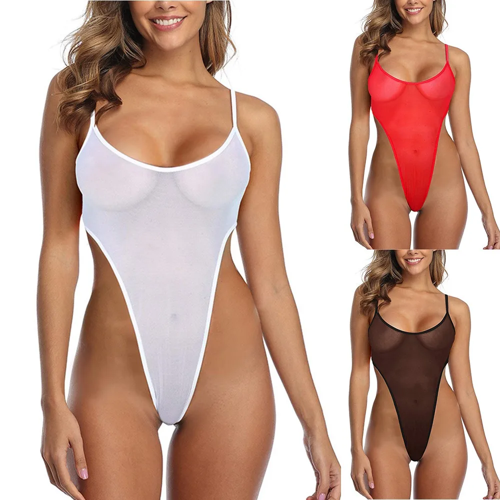 

Womens Sexy Sheer Women Sexy Transparent Jumpsuit Costume Shiny Lingerie Leotard Underwear Sleepwear Swimwear Nightclub Overalls
